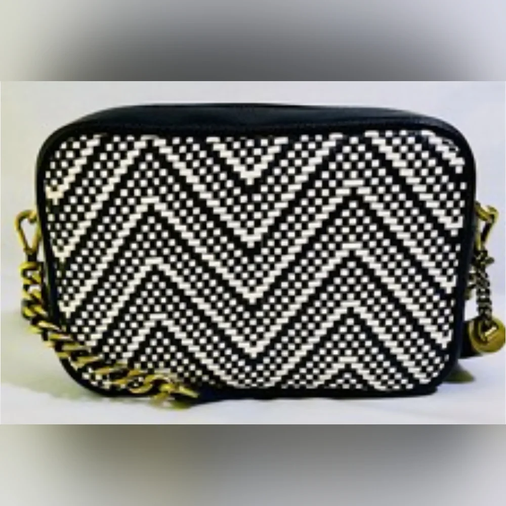 Michael Kors Ginny Medium Woven Leather Crossbody - Picture 2 of 8